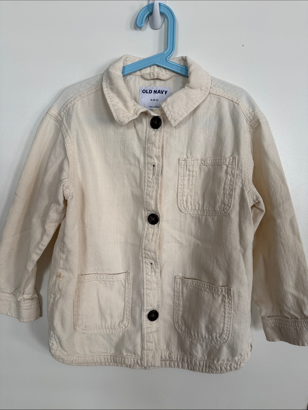 Old Navy GIRLS Cream Utility Button Jacket